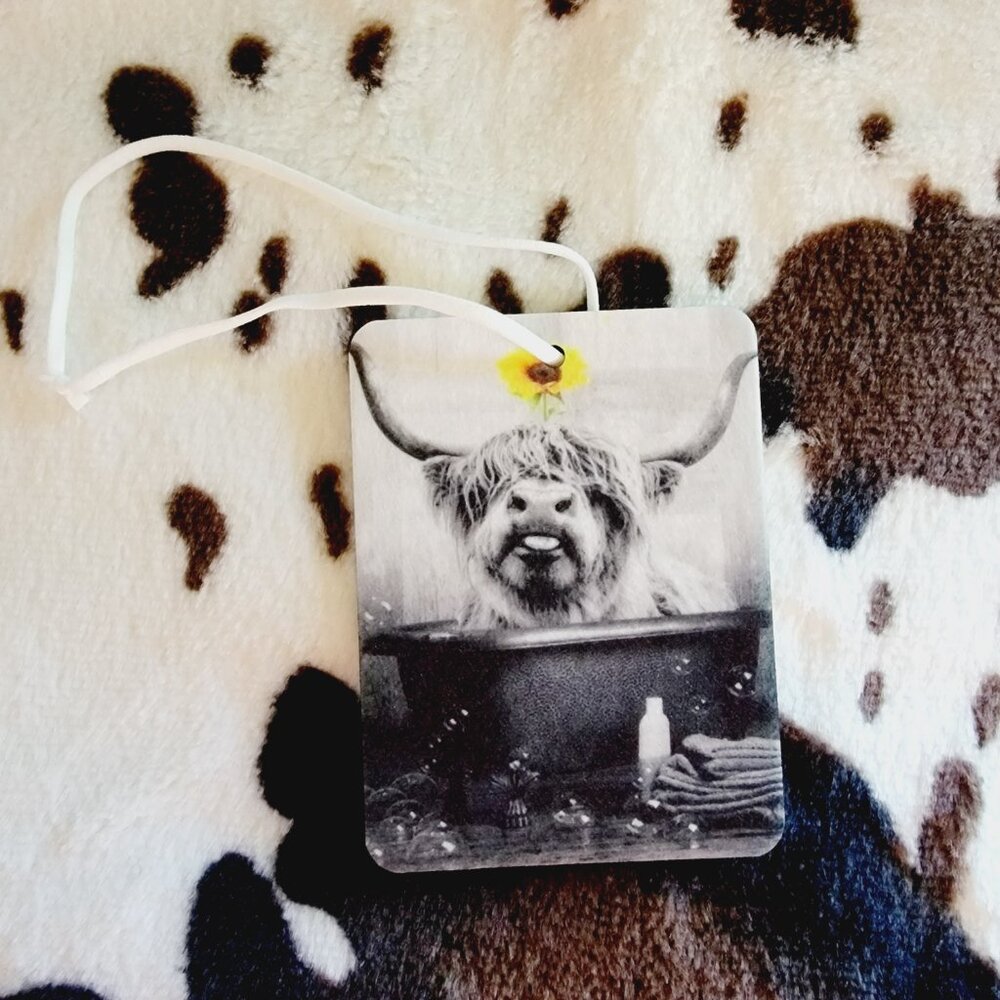 Highland Cow Unscented Hanging Car Air Freshener